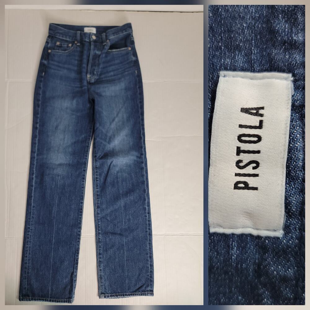 Pistola Jeans Womens SZ 25 Cassie High Rise Wide Straight Button Fly P00016322KE